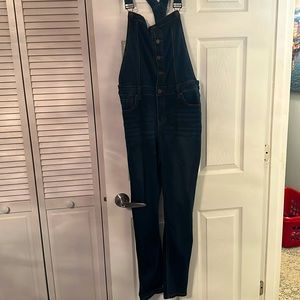 Stretch jean overalls large